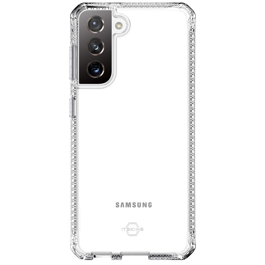 Itskins Spectrum Clear Protective Phone Case Compatible With Samsung Galaxy S21 + 4g / 5g, Slim Hybrid Case, Anti-Yellowing, And Heavy Duty Shockproof Cover, Military Phone Case - Transparent
