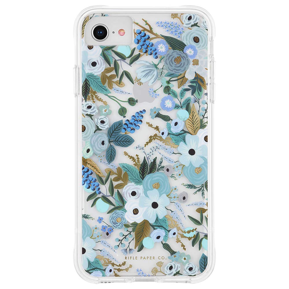 Rifle Paper Co. - Case For Iphone Se (Fits 2020 And 2022 Devices) - Compatible With Iphone 7 And 8 - Floral Design - 4.7 Inch - Garden Party Blue