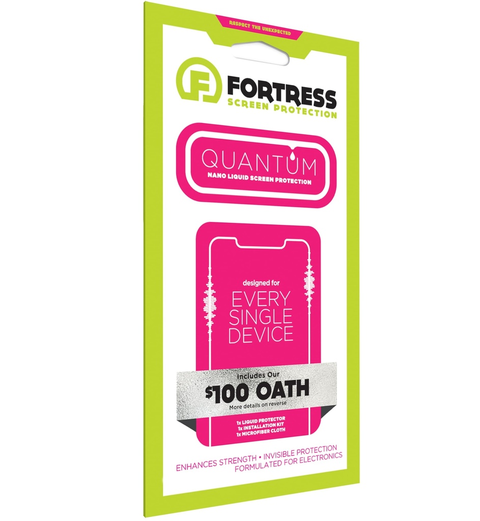 Fortress Quantum Universal Liquid Screen Protector With $100 Device Coverage - Compatible With Any Smartphone (Apple Iphone 13/Pro/Pro Max) (Samsung Galaxy S21/S21+ Plus/Ultra/Note 20/Note 20 Ultra)