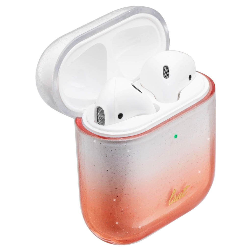 Laut - Ombre Sparkle For Airpods 2 And 1 Charging Case | Glittering |Anti-Scratch | Ultra Lightweight | Front Led Visible (Peach)