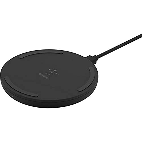 BELKIN QUICK CHARGE WIRELESS CHARGING PAD - 10W QI-CERTIFIED CHARGER PAD FOR IPHONE, SAMSUNG GALAXY, APPLE AIRPODS PRO & MORE - CHARGE WHILE LISTENING TO MUSIC, STREAMING VIDEOS, & VIDEO CALLS - BLACK
