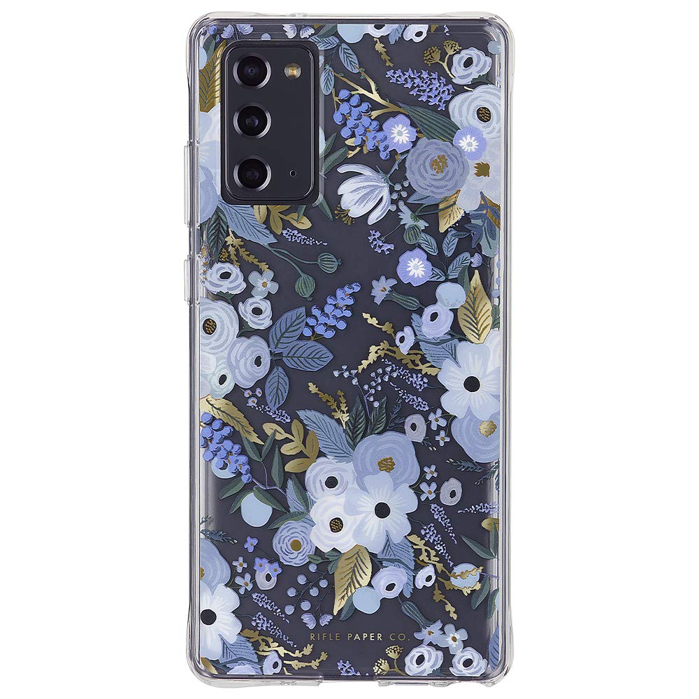 Rifle Paper Co. Case For Samsung Galaxy Note 20 5g - Floral Design - 10ft Drop Protection - 6.7 Inch - Garden Party Blue