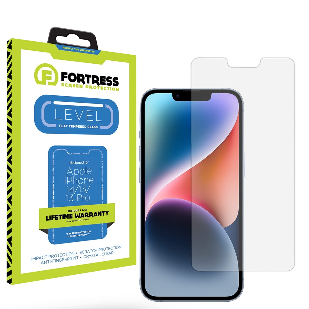 Fortress Compatible With Iphone 14/13/13 Pro Screen Protector [9h Tempered Glass] Anti-Scratch, Impact Protection [Lifetime Replacements] Anti-Fingerprint