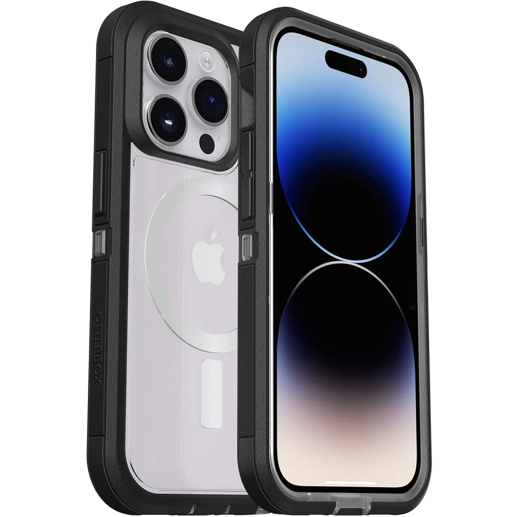 Otterbox Defender Xt Clear Iphone 14 Pro Case, Black, Crystal Us Military Mil Standard