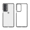 Itskins Hybrid // Clear Compatible With Moto Edge 2021, Protective Phone Case, Slim Hybrid Case, Anti-Yellowing, And Heavy Duty Shockproof Cover, Military Phone Case - Black And Transparent
