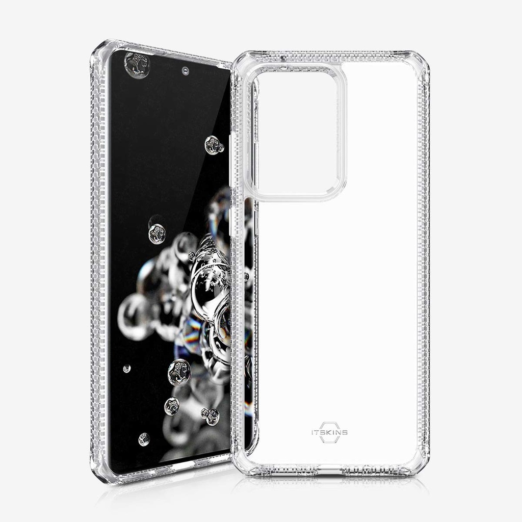 Itskins Hybrid Clear Protective Phone Case Compatible With Samsung Galaxy S20 Ultra, Slim Hybrid Case Anti-Yellowing & Heavy Duty Shockproof Cover Military Phone Case |Transparent