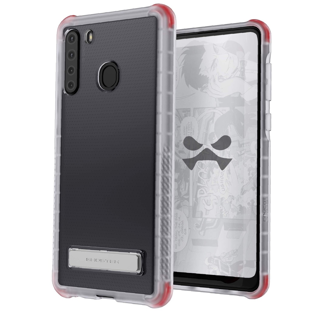 Ghostek Covert Galaxy A21 Case Clear With Kickstand Super Slim Fit Shockproof Design With Scratch Resistant Back And Anti Slip Hand Grip Wireless Charging Compatible 2020 Galaxy A21 (6.5 Inch) - Clear