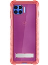 Ghostek Covert Clear Moto One 5g Case With Built-In Kickstand And Slim Grip Bumper Premium Durable Shockproof Phone Cover Wireless Charging Compatible For 2020 Motorola Moto One 5g (6.7 Inch) (Pink)