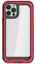 Ghostek Atomic Slim Iphone 12 Case & 12 Pro Case - Lightweight Aluminum Bumper Protective Phone Case, Shockproof Tested - Wireless Charging Compatible Case For Iphone 12 & 12 Pro 5g(Red)(6.1", 2020)