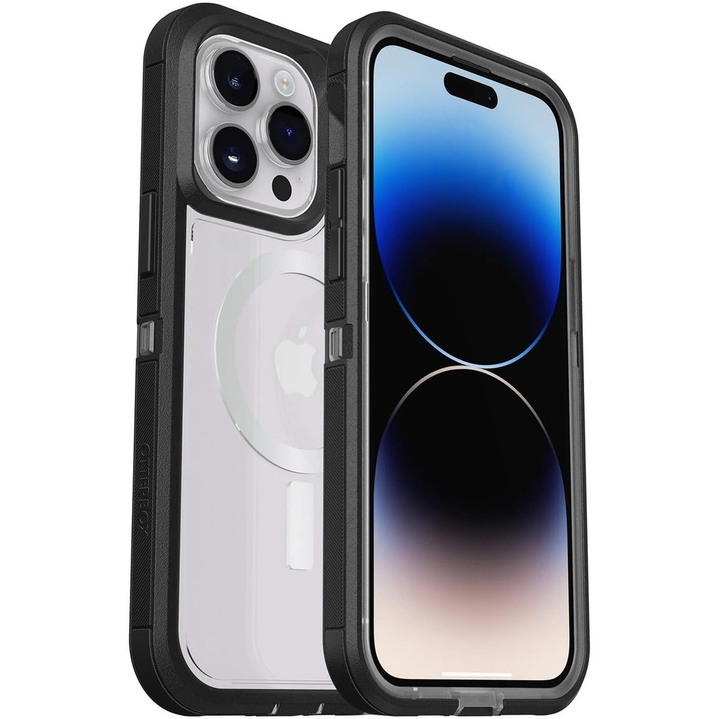 Otterbox Iphone 14 Pro Max (Only) Defender Series Xt Case - Black Crystal, Screenless, Rugged, Snaps To Magsafe, Lanyard Attachment