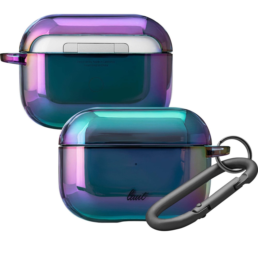 Laut - Holo Case For Airpods Pro |Iridescent Finish | Anti Scratch | Carabiner Included • Midnight