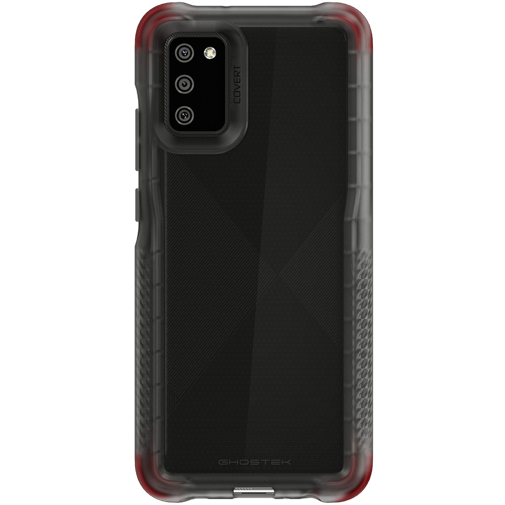 GHOSTEK COVERT GALAXY A02S CASE WITH CLEAR SLIM FIT DESIGN AND ANTI-SLIP GRIP BUMPER PREMIUM SHOCKPROOF PROTECTION THIN PROTECTIVE PHONE COVER DESIGNED FOR 2021 SAMSUNG GALAXY A02 S (6.5 INCH) (SMOKE)