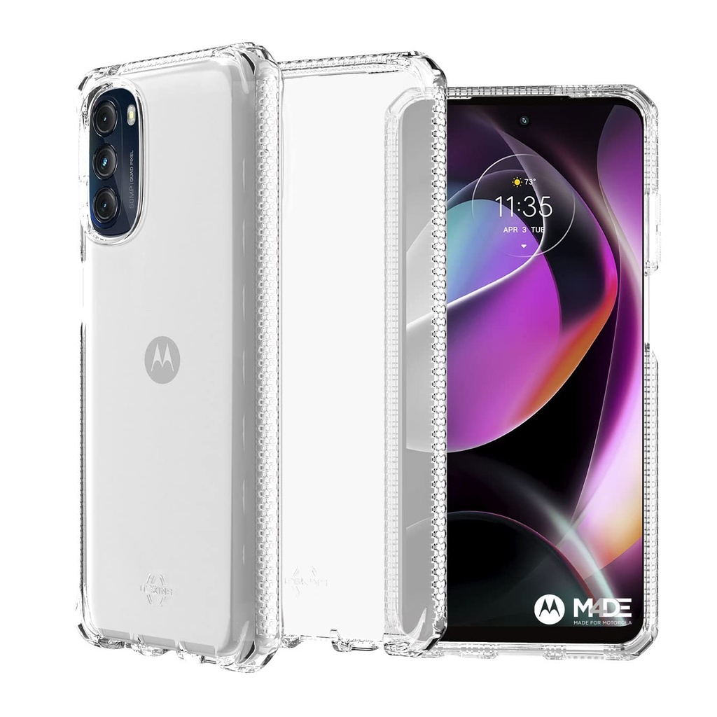 Itskins Spectrum // Clear Compatible With Moto G 5g (2022), Protective Phone Case, Slim Hybrid Case, Anti-Yellowing, And Heavy Duty Shockproof Cover, Military Phone Case - Transparent