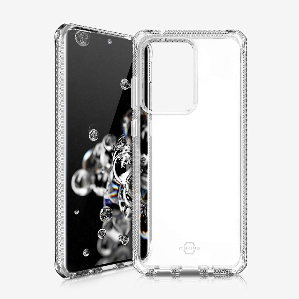 Itskins Spectrum Clear Protective Phone Case Compatible With Galaxy S20 Ultra, Slim Hybrid Case, Anti-Yellowing, And Heavy Duty Shockproof Cover, Military Phone Case - Transparent