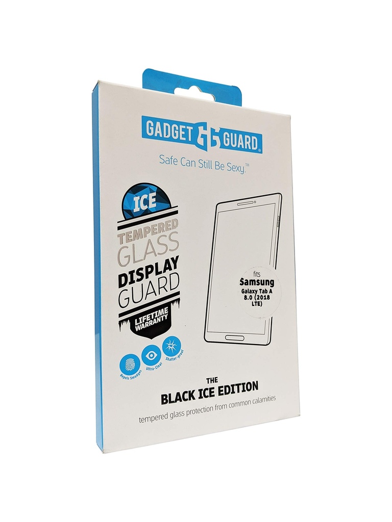 Gadget Guard - Black Ice Glass Screen Protector For Samsung Galaxy Tab A 8.0 2018 (Not Compatible With Wifi Only Version) - Clear