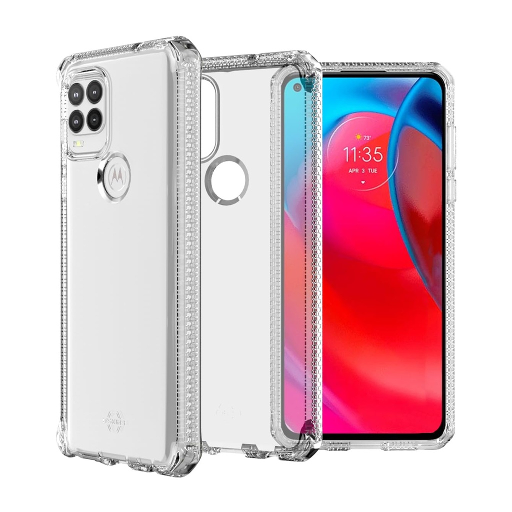 Itskins Spectrum // Clear Protective Phone Case Compatible With Moto G Stylus (2021) Usa Version, Slim Hybrid Case, Anti-Yellowing, And Heavy Duty Shockproof Cover, Military Phone Case - Transparent