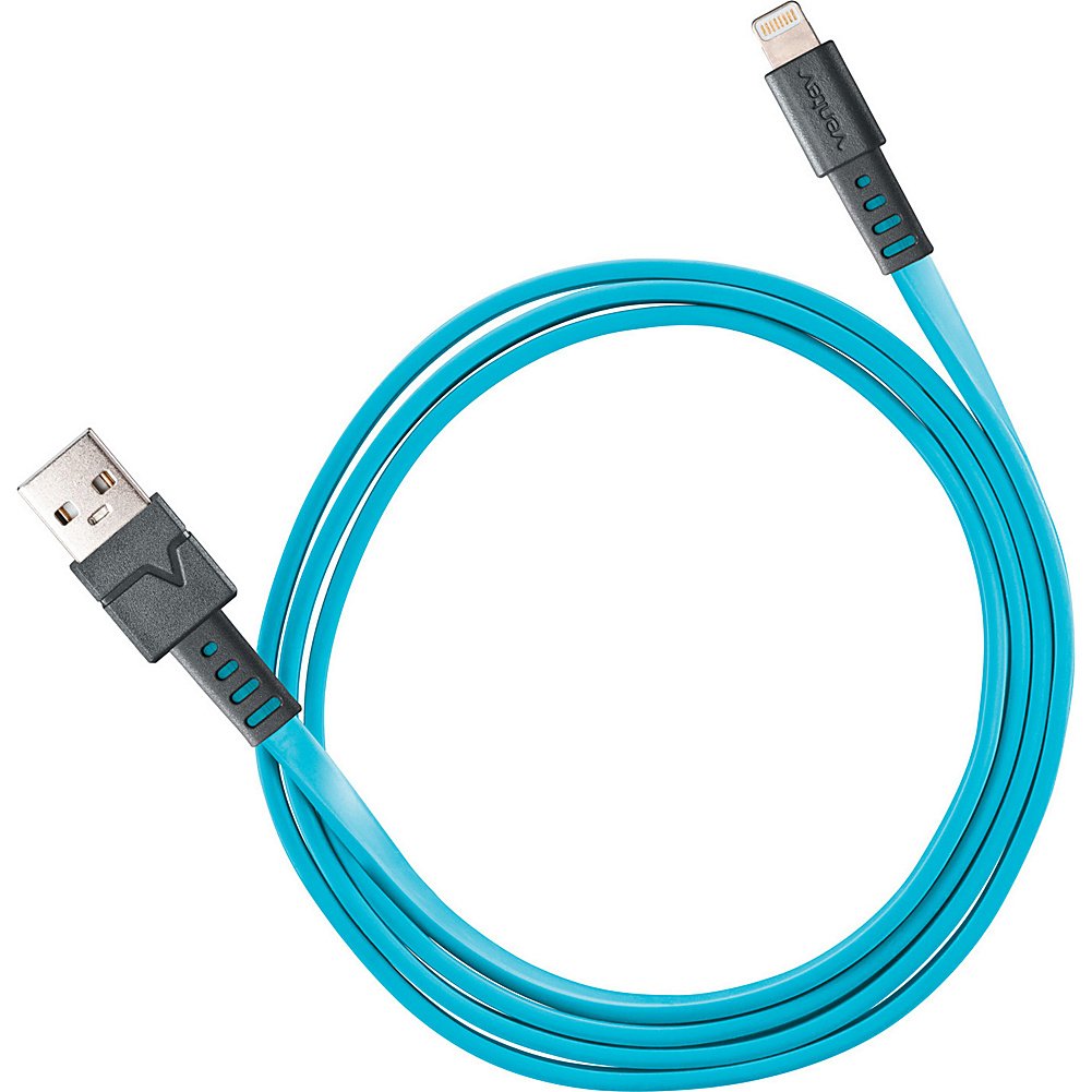 Ventev Chargesync Apple Lightning Cable | Flat, Tangle-Resistant Cable, Mfi Certified, Providing Power You Depend On To Charge Your Devices And Transfer Photos, Music And More With Ease | 3.3ft Blue