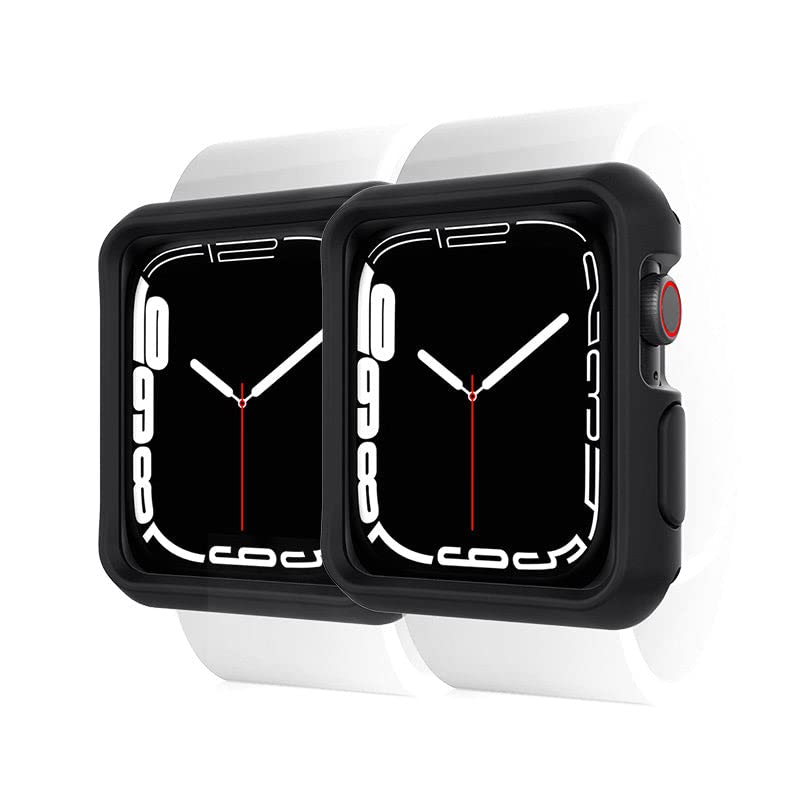 Itskins Spectrum // Solid For Apple Watch Series Se 6/5/4 (40mm), Shockproof Protective Bumper Cover, Anti-Slip, Lightweight Military Rugged Case (No Screen Protector) - Black