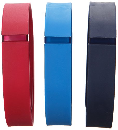 FITBIT FLEX CLASSIC ACCESSORY PACK, NAVY/RED/BLUE, LARGE (PACK OF 3)