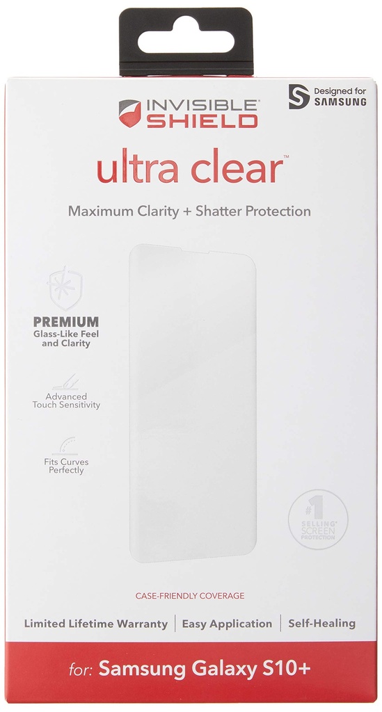 Zagg Invisible Shield Ultra Clear - Military Grade Film Screen Protector - Made For Samsung Gs10+ - Case Friendly