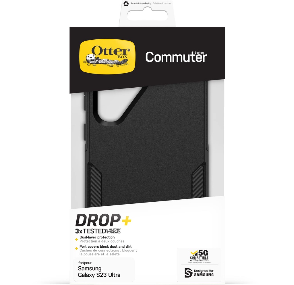 Otterbox Galaxy S23 Ultra Commuter Series Case - Black, Slim & Tough, Pocket-Friendly, With Port Protection