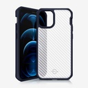 Itskins Hybrid Tek Protective Phone Case Compatible With Iphone 12/12 Pro, Slim Hybrid Case, Anti-Yellowing, And Heavy Duty Shockproof Cover, Military Phone Case | Deep Blue And Transparent