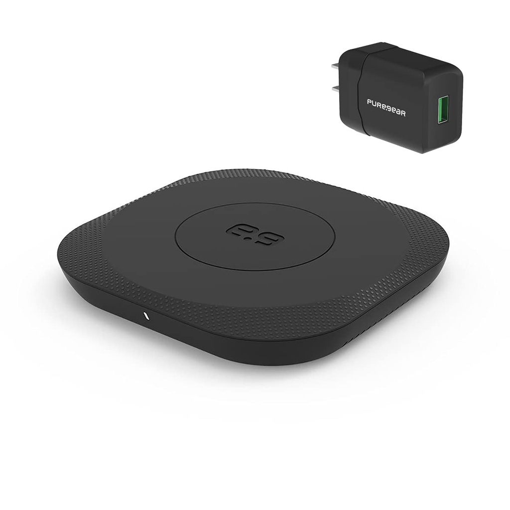 Puregear, 15w Qi-Certified Fast Wireless Charging Pad For Galaxy S21,S20,S10,S9,S8,Note 20,10. Iphone 12, 12pro, 12 Pro Max, Se, 11, 11pro, 11pro Max, Xs Max, Xr, Xs, X, 8, Airpods Include Ac Adapter