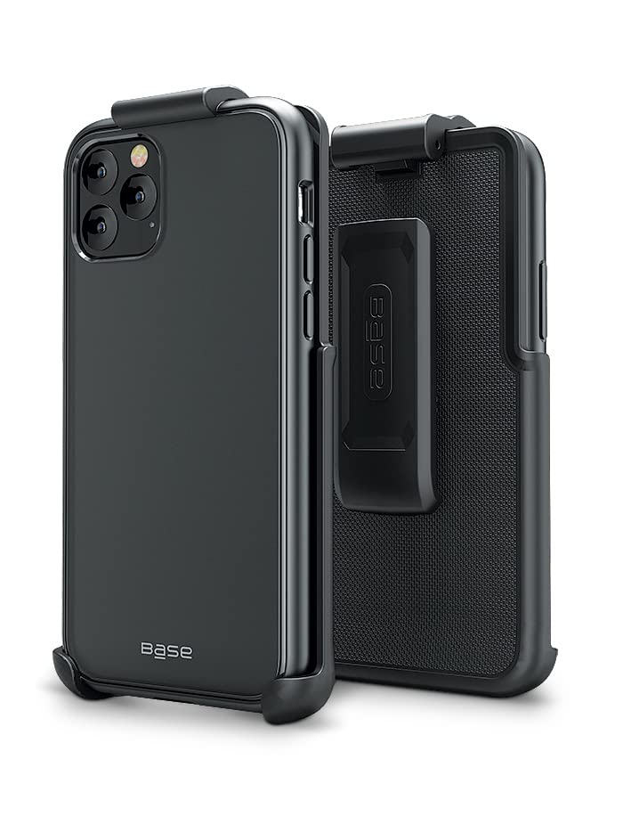 Iphone 11 Pro Holster Case With Belt Clip | Base Series By Motive, Heavy Duty Lightweight Slim Rugged Drop Shockproof Hard Protective Cover, Black