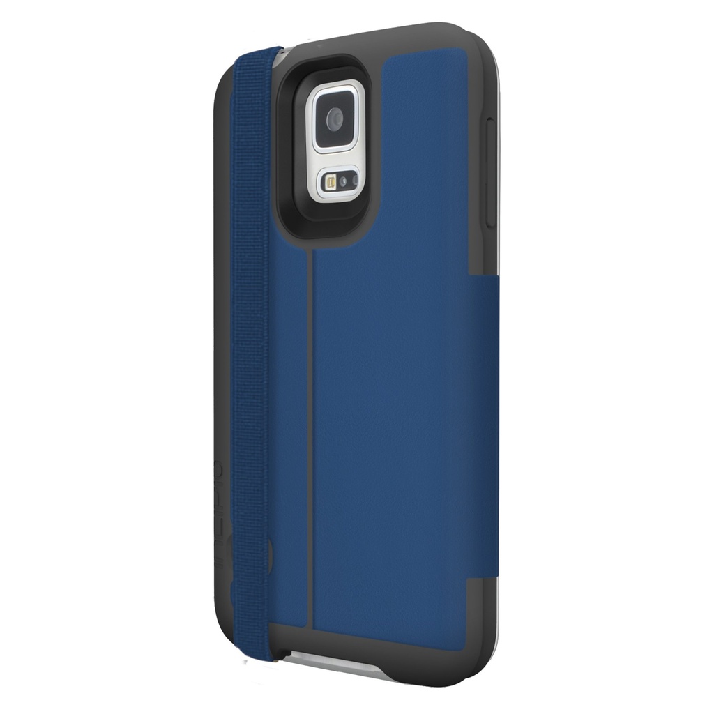 Incipio Watson Wallet Folio For Samsung Galaxy S5 - Retail Packaging - Navy/Gray
