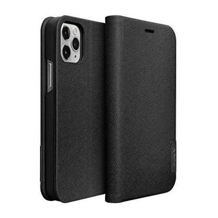 Laut - Prestige Folio Case Compatible With Iphone 12 Pro Max | 2x Internal Card Slots | Saffiano Vegan Leather | Flip Stand Function - Black