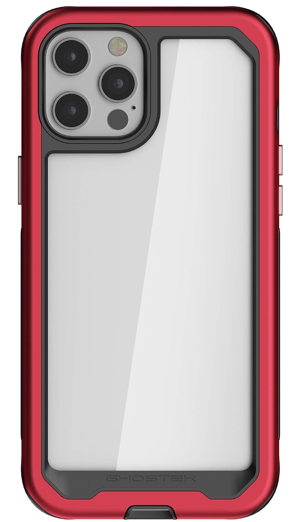 Ghostek Atomic Slim Iphone 12 Mini Case - Aluminum Bumper, Military Grade Alloy Protective Phone Case, Shockproof Drop Tested - Wireless Charging Compatible Case For Iphone 12 Mini 5g 2020 (5.4")(Red)