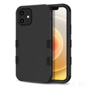 Mybat Tuff Subs Series For Iphone 12 Mini - Dual Layered, Shockproof Protective Smartphone Case [Military-Grade Certified] - Rubberized Black/Black