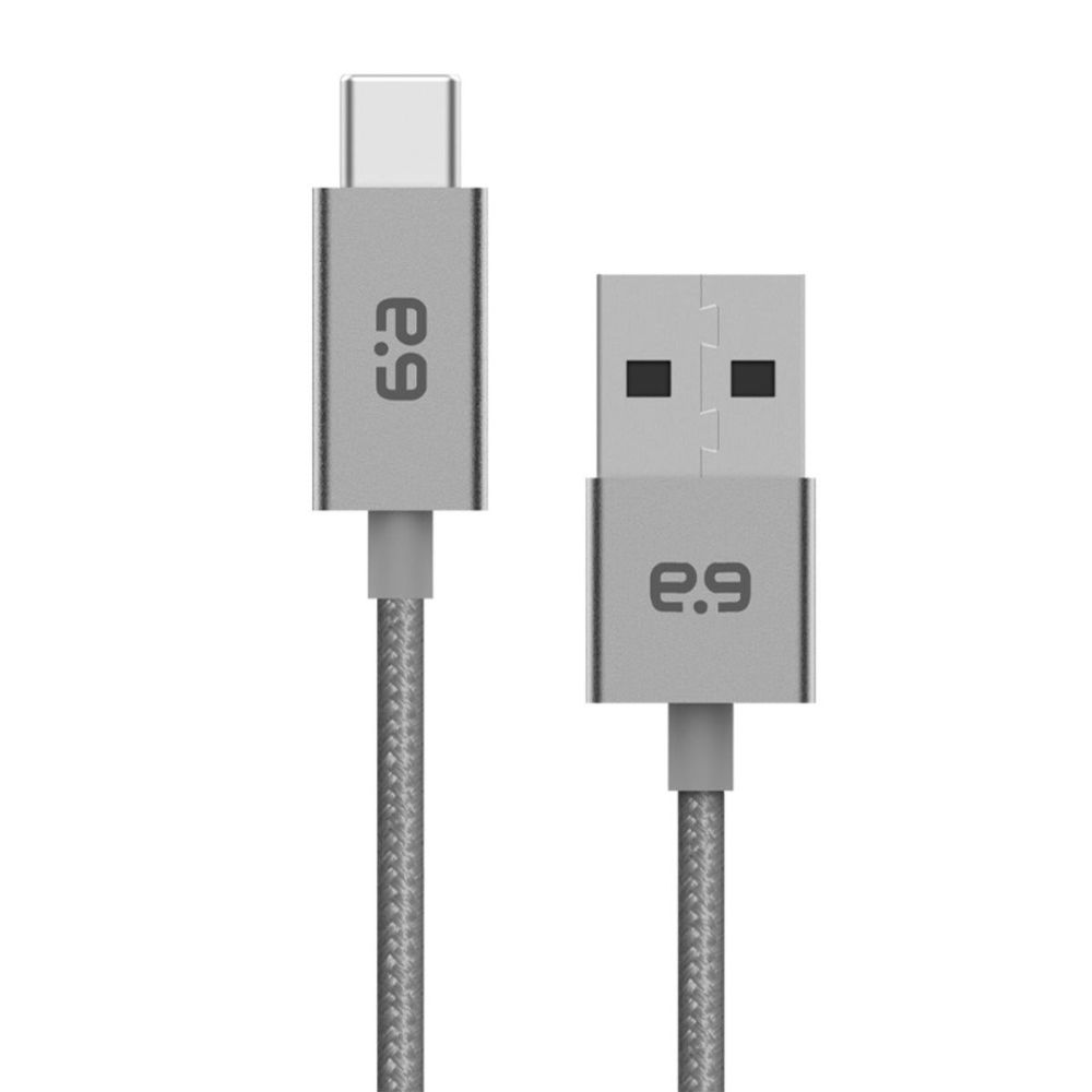 PUREGEAR BRAIDED USB-A TO USB-C CABLE - SPACE GRAY (4 FT)