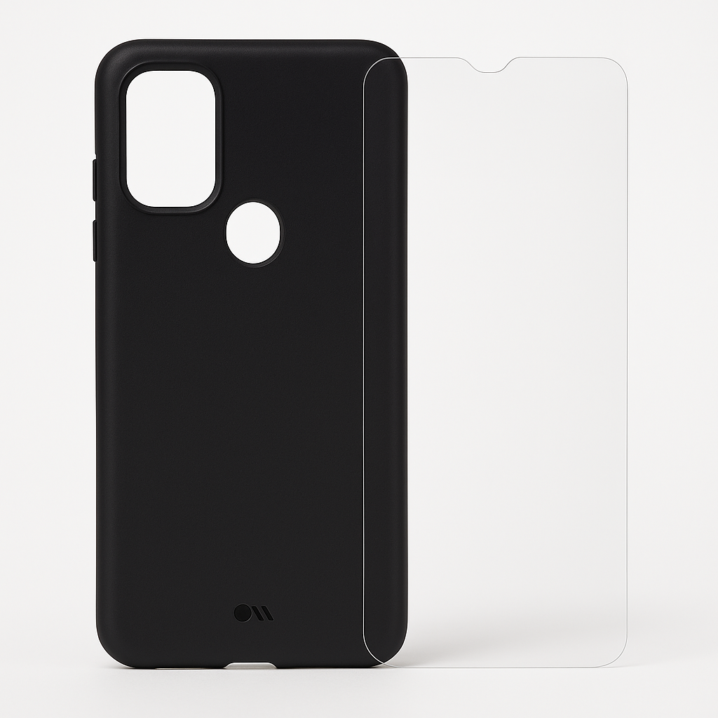 Case-Mate - Protection Pack - Tough Black Case & Screen Protector For Motorola G Pure - 10 Ft Drop Protection - Black
