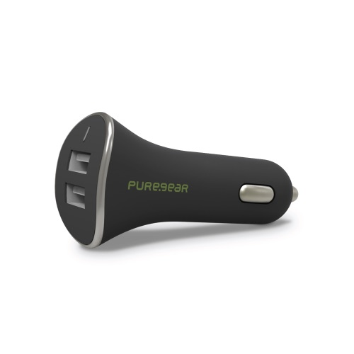 PUREGEAR 24W 4.8A RAPID CHARGING DUAL USB UNIVERSAL VEHICLE CAR CHARGER - BLACK
