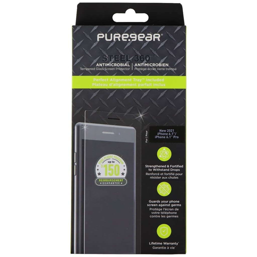 Puregear Steel 360 Tempered Glass For Apple Iphone 13 Pro/Iphone 13 - Clear