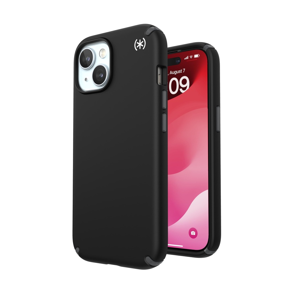 Speck Presidio2 Pro Iphone 15 Case - 6.1 Inch, Compatible With Iphone 14 & 13 - Black/Slate Grey/White