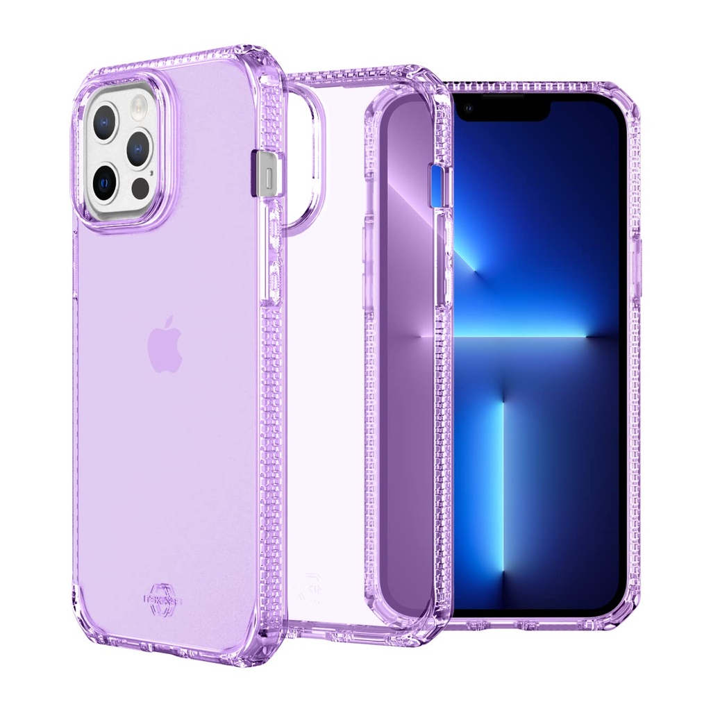 Itskins Spectrum // Clear Protective Phone Case Compatible With Iphone 13 Pro Max, Slim Hybrid Case, Anti-Yellowing, And Heavy Duty Shockproof Cover, Military Phone Case - Light Purple