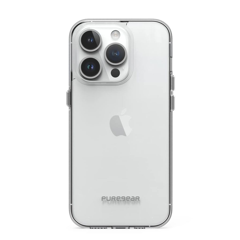 Puregear Slim Shell Case For Apple Iphone 14 Pro (2022) 6.1", Flexible And Durable, Protective Snap-On, Functional Metal Button,Wireless Charging Ultra-Thin Slim Fit Iphone 14 Pro Case (Clear)