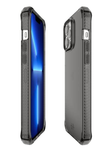 Itskins Spectrum // Clear Protective Phone Case Compatible With Iphone 13 Pro Max, Slim Hybrid Case, Anti-Yellowing, And Heavy Duty Shockproof Cover, Military Phone Case - Smoke