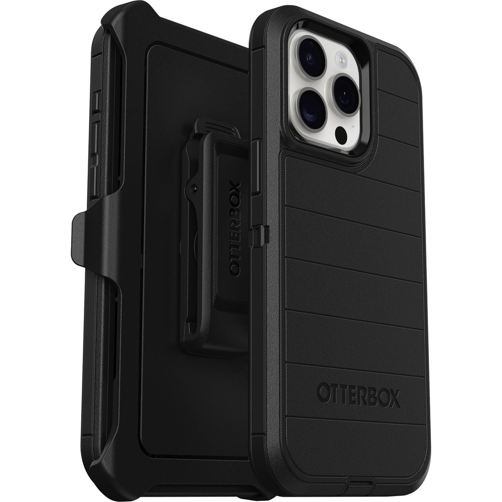 Otterbox Iphone 15 Pro Max Defender Series Case - Black, Screenless, Rugged & Durable, With Port Protection, Tough Iphone Case, Wireless Charging Compatible, Multi-Layer Impact Absorbing Iphone Case