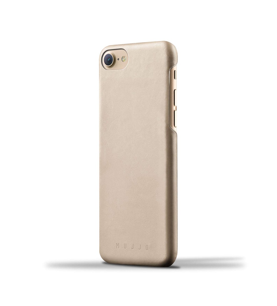 Mujjo Moulded Edge Leather Case For Iphone 8, Iphone 7 | Premium Genuine Leather, Natural Aging Effect | 2-3 Card Pocket, Slim Profile (Champagne)