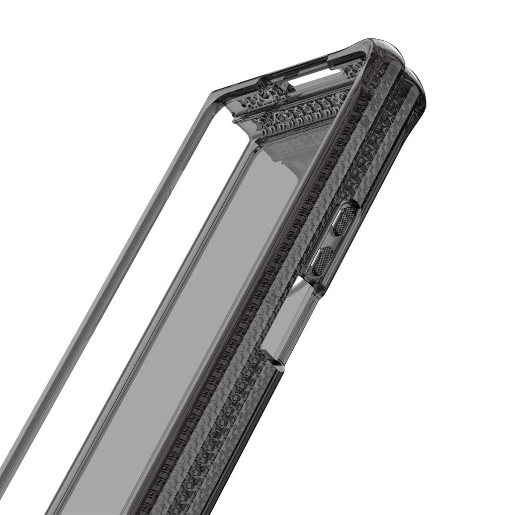 Itskins Hybrid R // Clear Compatible With Galaxy Z Fold4 5g, Protective Phone Case, Slim Hybrid Case, Shockproof Cover, Anti-Yellowing, And Military Grade Phone Case - Smoke And Transparent
