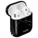 Laut - Huex Elements For Airpods 2 And 1 Charging Case | Marble Print Pattern |360° Pattern | Front Led Visible (Marble Black)