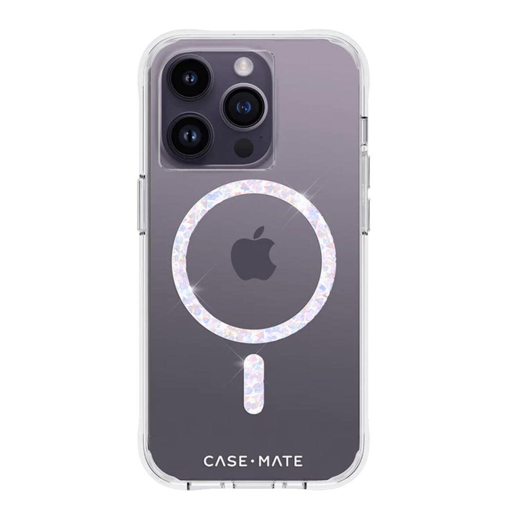 Case-Mate Iphone 14 Pro Case - Clear Twinkle Diamond [10ft Drop Protection] [Compatible With Magsafe] Magnetic Cover With Cute Bling Sparkle For Iphone 14 Pro 6.1", Anti-Yellow, Anti-Scratch, Slim