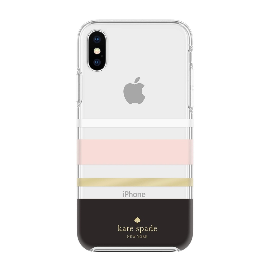 Kate Spade Playful & Strong Pink/Black Stripes Iphone Xs Max Case