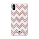 Kate Spade New York Protective Hardshell Case For Iphone X - Chevron Rose Gold Glitter/Clear