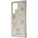 Kate Spade New York Protective Hardshell Case For Samsung Galaxy S22 Ultra - Hollyhock Floral Clear/Cream With Stones
