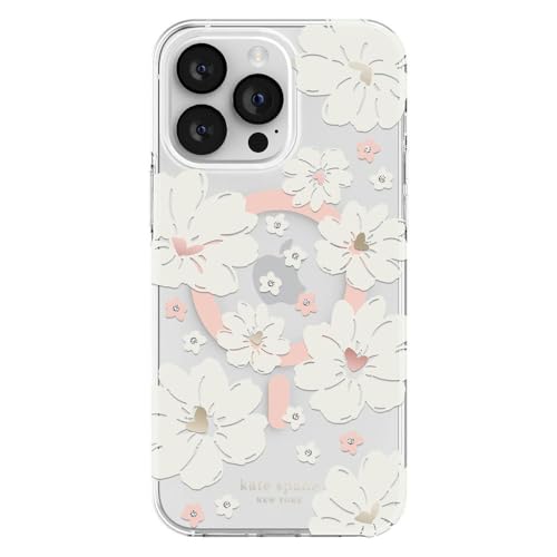 KATE SPADE NEW YORK PROTECTIVE HARDSHELL CASE COMPATIBLE WITH MAGSAFE FOR APPLE IPHONE 14 PRO - CLASSIC PEONY [KSIPH-235-CFLCC]