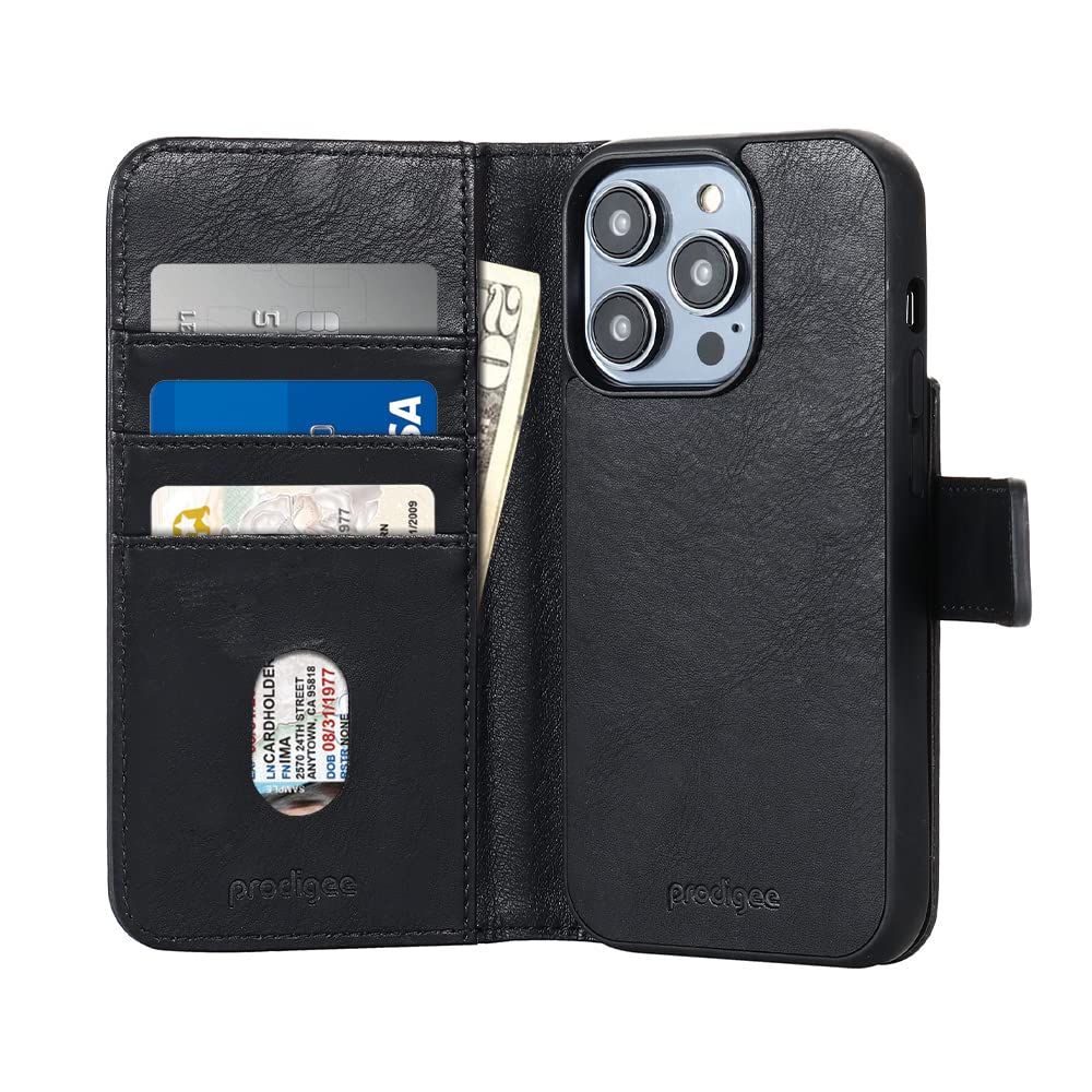 Prodigee Iphone 15 Pro Max Folio + Mag Wallet|Card And Money Holder 2 In 1| Stand Flip Cover|Droptested |Dual Layer Cover| Wireless Charging Compatible| Shockproof |6.7 Inch |